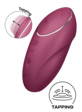 Vibromasseur à poser, stimulateur clitoridien rouge Tap & Climax 1 Satisfyer - CC597858